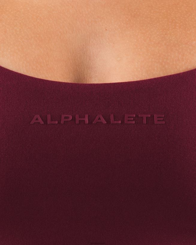 Clothing IE Alphalete Women Aura Strappy Longline Bra Cran Red 2L440028 - Image 5