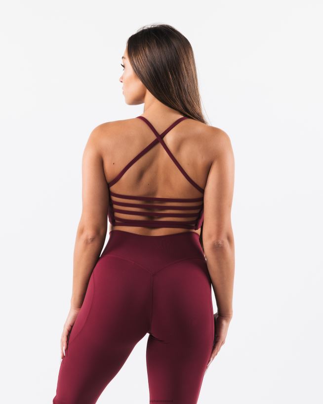 Clothing IE Alphalete Women Aura Strappy Longline Bra Cran Red 2L440028 - Image 1