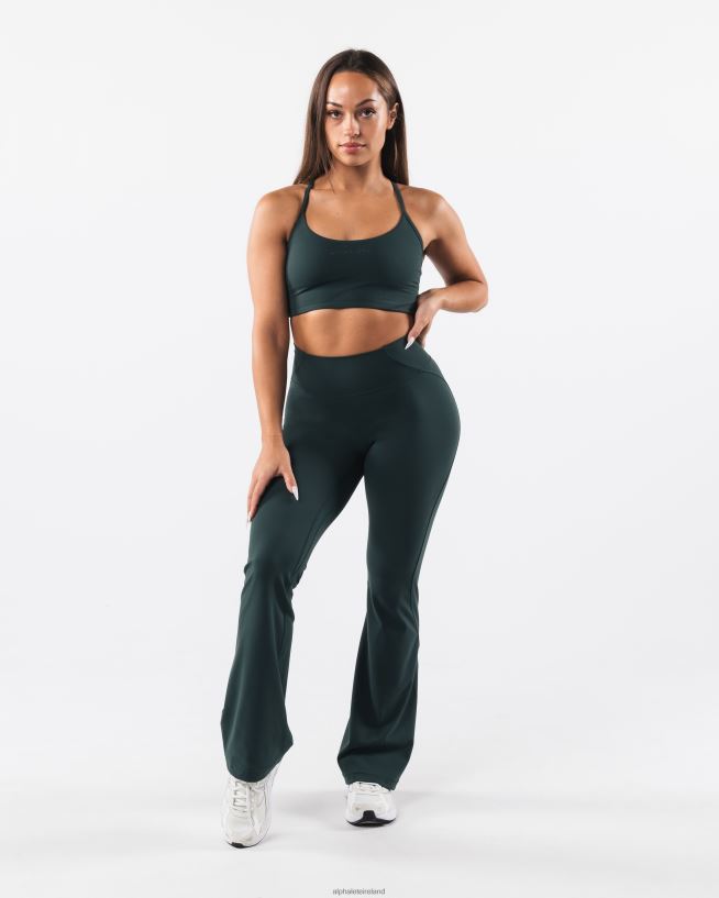 Clothing IE Alphalete Women Aura Strappy Longline Bra Cypress Green 2L440031 - Image 3