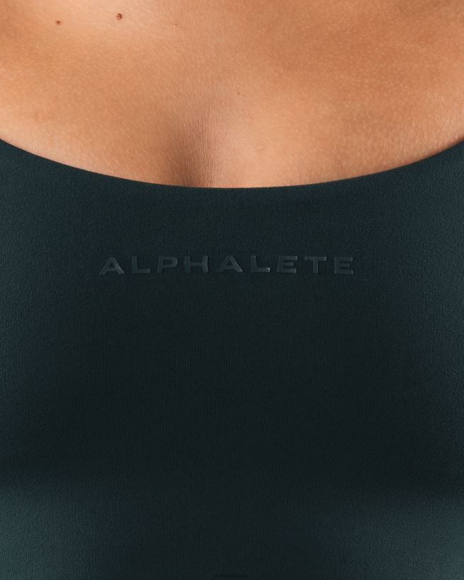 Clothing IE Alphalete Women Aura Strappy Longline Bra Cypress Green 2L440031 - Image 5