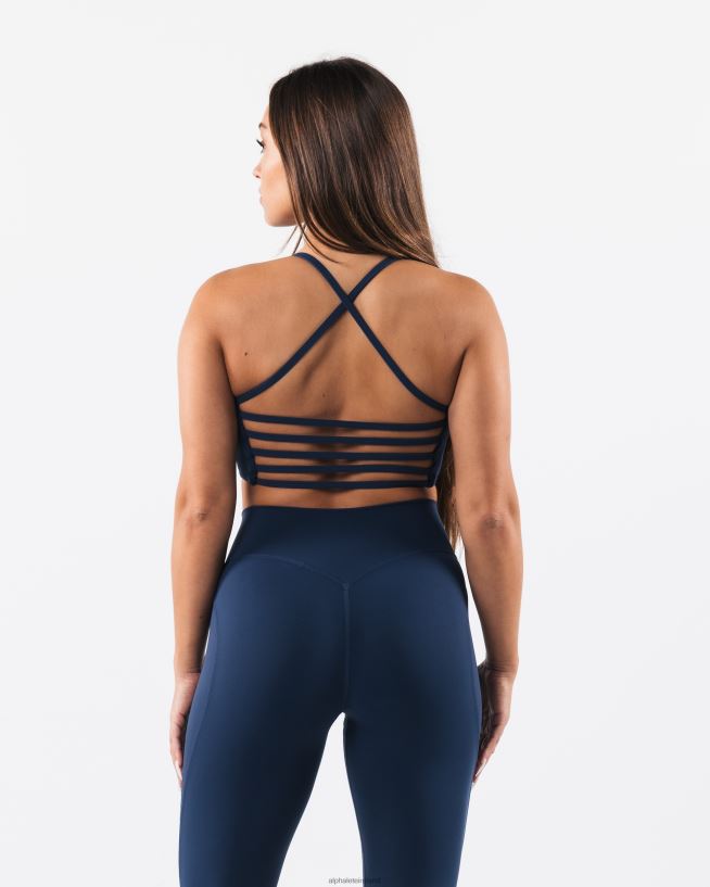 Clothing IE Alphalete Women Aura Strappy Longline Bra Ink Blue 2L440037 - Image 1