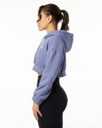 Clothing IE Alphalete Women Classic Capital Crop Hoodie Digital Violet Purple 2L4400283 - Image 2
