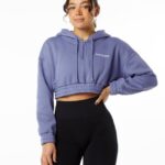 Clothing IE Alphalete Women Classic Capital Crop Hoodie Digital Violet Purple 2L4400283