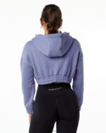 Clothing IE Alphalete Women Classic Capital Crop Hoodie Digital Violet Purple 2L4400283 - Image 3