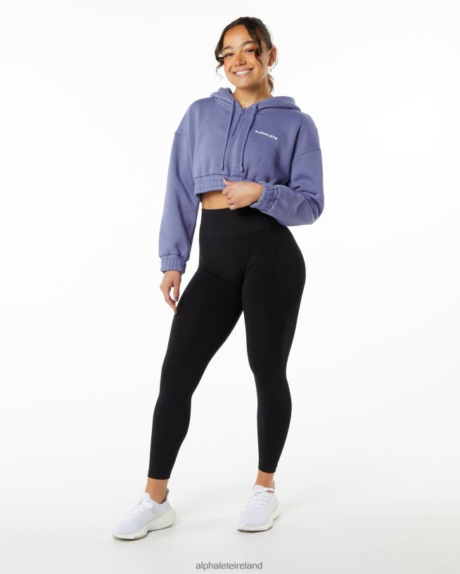 Clothing IE Alphalete Women Classic Capital Crop Hoodie Digital Violet Purple 2L4400283 - Image 4
