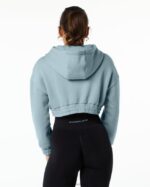 Clothing IE Alphalete Women Classic Capital Crop Hoodie Fog Blue 2L4400284 - Image 3