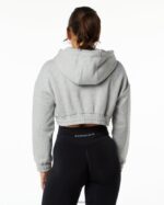 Clothing IE Alphalete Women Classic Capital Crop Hoodie Heather Grey 2L4400281 - Image 3