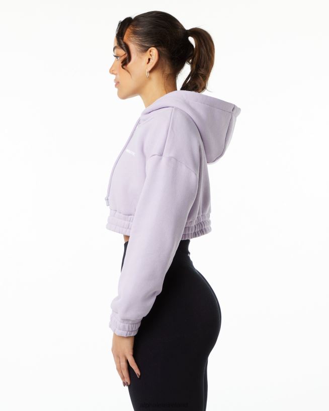 Clothing IE Alphalete Women Classic Capital Crop Hoodie Misty Lilac Purple 2L4400282 - Image 2