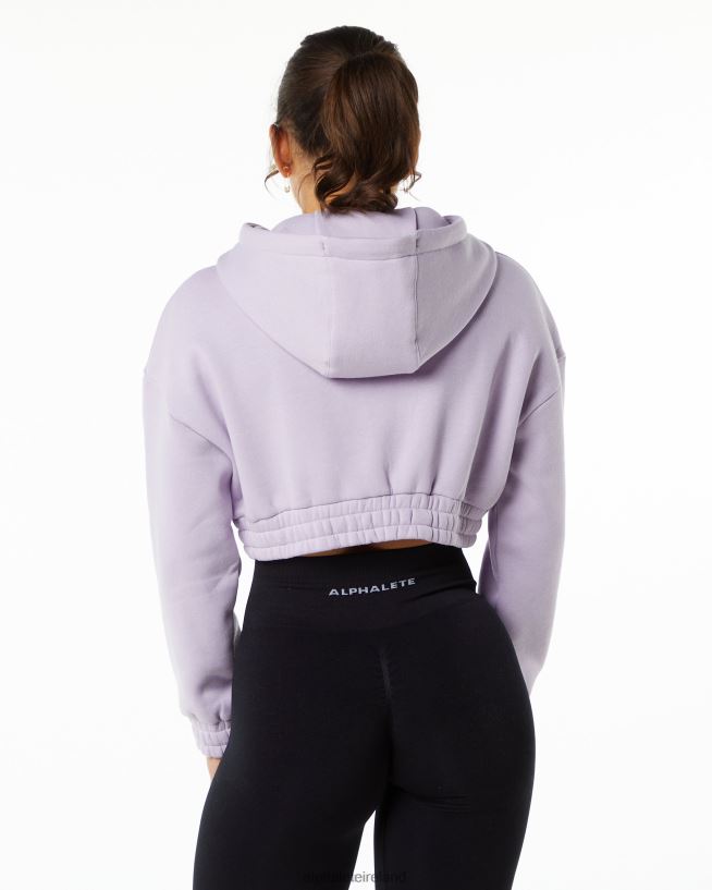 Clothing IE Alphalete Women Classic Capital Crop Hoodie Misty Lilac Purple 2L4400282 - Image 3