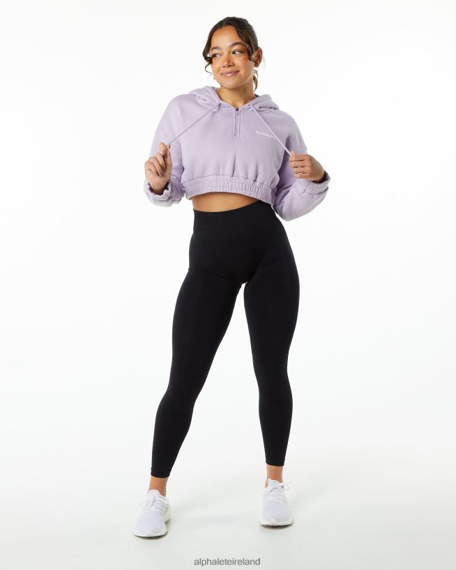 Clothing IE Alphalete Women Classic Capital Crop Hoodie Misty Lilac Purple 2L4400282 - Image 4