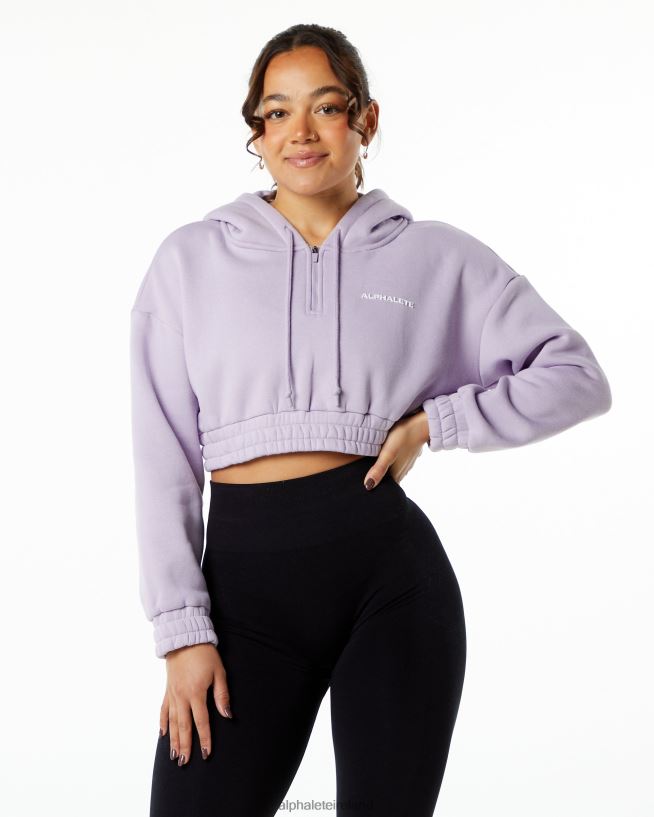 Clothing IE Alphalete Women Classic Capital Crop Hoodie Misty Lilac Purple 2L4400282 - Image 1