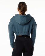 Clothing IE Alphalete Women Classic Capital Crop Hoodie Whale Blue 2L4400285 - Image 3