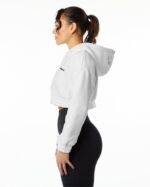 Clothing IE Alphalete Women Classic Capital Crop Hoodie White 2L4400280 - Image 2