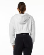 Clothing IE Alphalete Women Classic Capital Crop Hoodie White 2L4400280 - Image 3