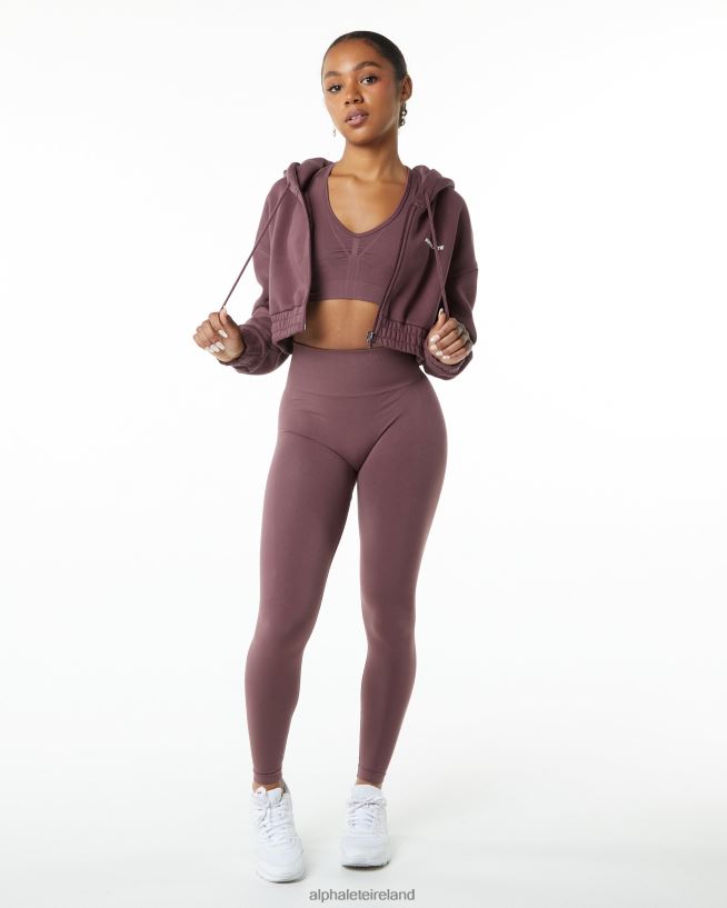 Clothing IE Alphalete Women Classic Capital Full-Zip Crop Jacket Autumn Red 2L4400278 - Image 2