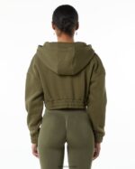 Clothing IE Alphalete Women Classic Capital Full-Zip Crop Jacket Willow Green 2L4400279 - Image 4