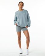 Clothing IE Alphalete Women Classic Crew Fog Blue 2L4400289 - Image 2