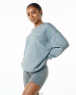 Clothing IE Alphalete Women Classic Crew Fog Blue 2L4400289 - Image 3