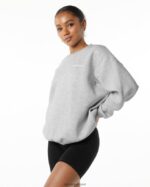 Clothing IE Alphalete Women Classic Crew Heather Grey 2L4400288 - Image 3