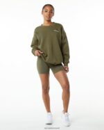Clothing IE Alphalete Women Classic Crew Willow Green 2L4400261 - Image 2