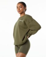 Clothing IE Alphalete Women Classic Crew Willow Green 2L4400261 - Image 3