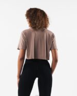 Clothing IE Alphalete Women Core Airtech SS Crop Creamy Beige Brown 2L4400207 - Image 4