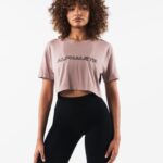 Clothing IE Alphalete Women Core Airtech SS Crop Porcelain Brown 2L4400205