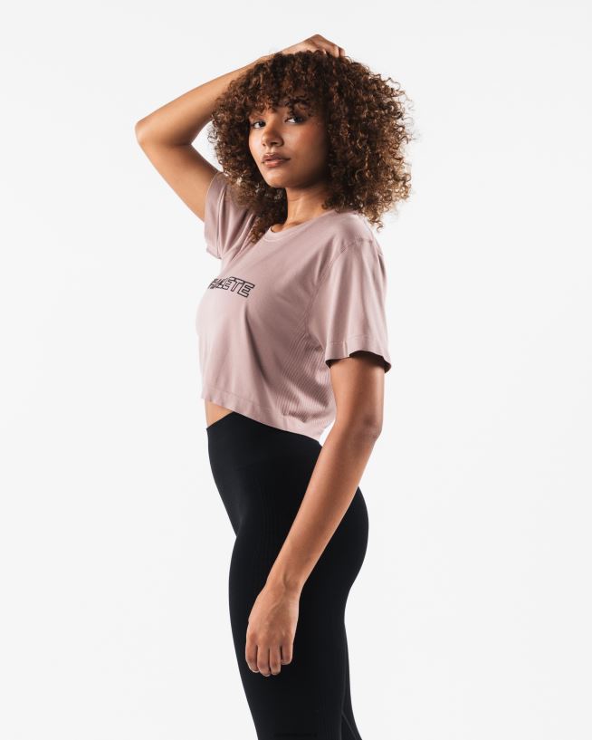 Clothing IE Alphalete Women Core Airtech SS Crop Porcelain Brown 2L4400205 - Image 3