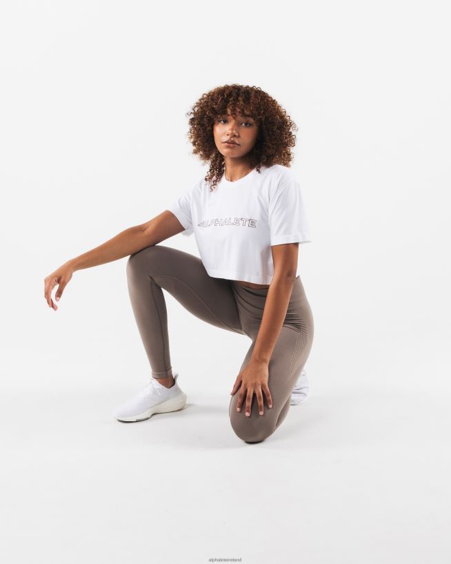 Clothing IE Alphalete Women Core Airtech SS Crop White 2L4400202 - Image 2