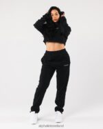 Clothing IE Alphalete Women King Crop Hoodie Black 2L4400277 - Image 2