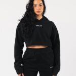 Clothing IE Alphalete Women King Crop Hoodie Black 2L4400277
