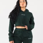 Clothing IE Alphalete Women King Crop Hoodie Evergreen Green 2L4400276