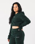 Clothing IE Alphalete Women King Crop Hoodie Evergreen Green 2L4400276 - Image 3