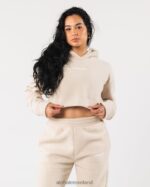 Clothing IE Alphalete Women King Crop Hoodie Vanilla Brown 2L4400273