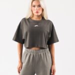Clothing IE Alphalete Women Origin Crop Pewter Brown 2L4400191