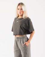 Clothing IE Alphalete Women Origin Crop Pewter Brown 2L4400191 - Image 3