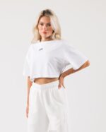 Clothing IE Alphalete Women Origin Crop White/Pewter 2L4400186 - Image 3