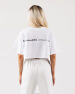 Clothing IE Alphalete Women Origin Crop White/Pewter 2L4400186 - Image 4