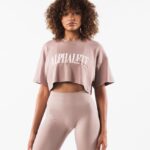 Clothing IE Alphalete Women Republic Crop Tee Antler Brown 2L4400199