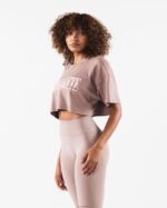 Clothing IE Alphalete Women Republic Crop Tee Antler Brown 2L4400199 - Image 3