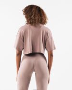 Clothing IE Alphalete Women Republic Crop Tee Antler Brown 2L4400199 - Image 4