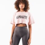 Clothing IE Alphalete Women Republic Crop Tee Flat Rose Pink 2L4400198