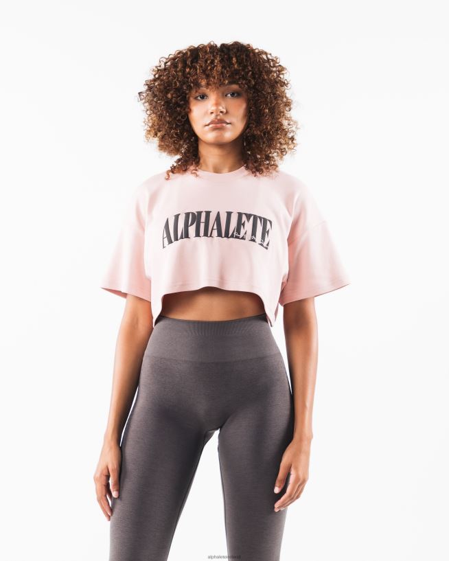 Clothing IE Alphalete Women Republic Crop Tee Flat Rose Pink 2L4400198 - Image 1