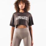 Clothing IE Alphalete Women Republic Crop Tee Turkish Coffee Brown 2L4400200