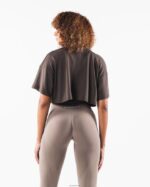 Clothing IE Alphalete Women Republic Crop Tee Turkish Coffee Brown 2L4400200 - Image 4