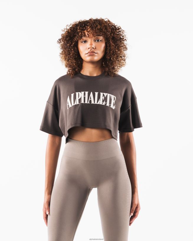 Clothing IE Alphalete Women Republic Crop Tee Turkish Coffee Brown 2L4400200 - Image 1