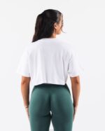 Clothing IE Alphalete Women Republic Crop Tee White 2L4400193 - Image 4