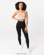 Clothing IE Alphalete Women Seamless Ribbed Bra Linen Brown 2L440069 - Image 2