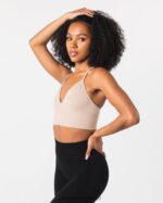 Clothing IE Alphalete Women Seamless Ribbed Bra Linen Brown 2L440069 - Image 3