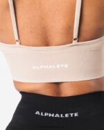 Clothing IE Alphalete Women Seamless Ribbed Bra Linen Brown 2L440069 - Image 5